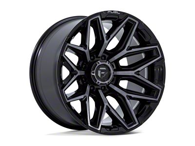 Fuel Wheels Flux Gloss Black Brushed Face with Gray Tint 8-Lug Wheel; 20x9; 1mm Offset (03-09 RAM 2500)