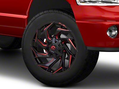 Fuel Wheels Reaction Gloss Black Milled with Red Tint 8-Lug Wheel; 20x10; -18mm Offset (03-09 RAM 2500)