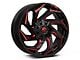 Fuel Wheels Reaction Gloss Black Milled with Red Tint 8-Lug Wheel; 24x12; -44mm Offset (03-09 RAM 2500)