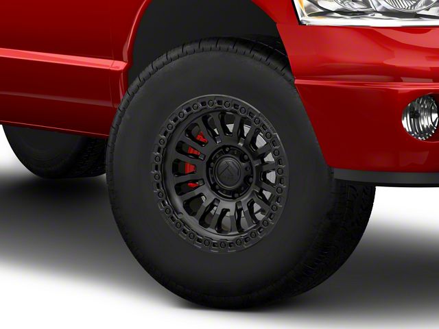 Fuel Wheels Rincon Matte Black with Gloss Black Lip 8-Lug Wheel; 17x9; -12mm Offset (03-09 RAM 2500)