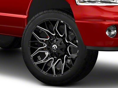 Fuel Wheels Twitch Glossy Black Milled 8-Lug Wheel; 22x10; -18mm Offset (03-09 RAM 2500)