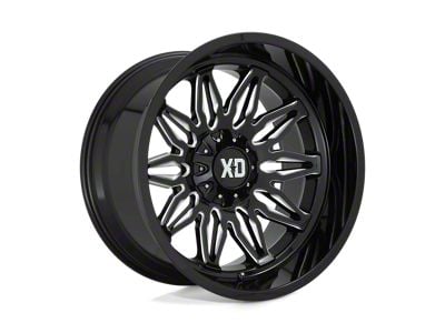 Fuel Wheels Typhoon Gloss Black Milled 8-Lug Wheel; 22x12; -44mm Offset (03-09 RAM 2500)