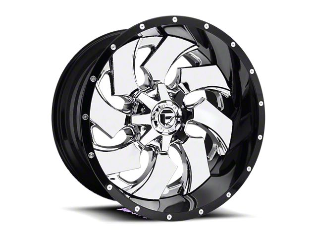 Fuel Wheels Cleaver Chrome with Gloss Black Lip 8-Lug Wheel; 20x10; -19mm Offset (03-09 RAM 3500 SRW)