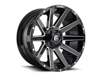 Fuel Wheels Contra Gloss Black Milled 8-Lug Wheel; 20x9; 20mm Offset (03-09 RAM 3500 SRW)