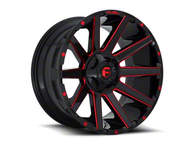 Fuel Wheels Contra Gloss Black with Red Tint Clear 8-Lug Wheel; 20x10; -18mm Offset (03-09 RAM 3500 SRW)