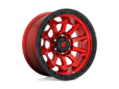 Fuel Wheels Covert Candy Red with Black Bead Ring 8-Lug Wheel; 20x10; -18mm Offset (03-09 RAM 3500 SRW)