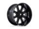 Fuel Wheels Darkstar Gloss Black Milled 8-Lug Wheel; 22x9; 1mm Offset (03-09 RAM 3500 SRW)