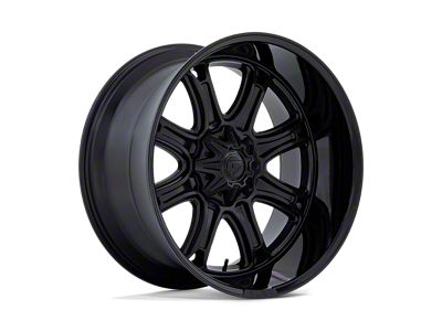 Fuel Wheels Darkstar Matte Black with Gloss Black Lip 8-Lug Wheel; 22x9; 1mm Offset (03-09 RAM 3500 SRW)