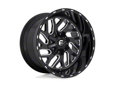 Fuel Wheels Triton Gloss Black Milled 8-Lug Wheel; 22x14; -75mm Offset (03-09 RAM 3500 SRW)