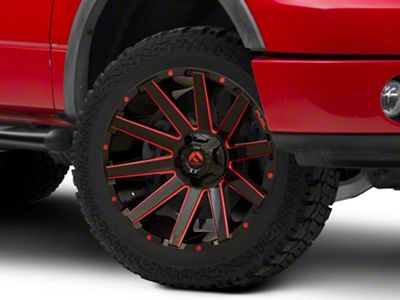 Fuel Wheels Contra Gloss Black with Red Tint 6-Lug Wheel; 22x10; -19mm Offset (04-08 F-150)