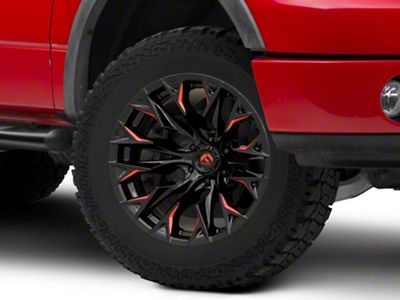 Fuel Wheels Flame Gloss Black Milled with Red Accents 6-Lug Wheel; 20x10; -18mm Offset (04-08 F-150)