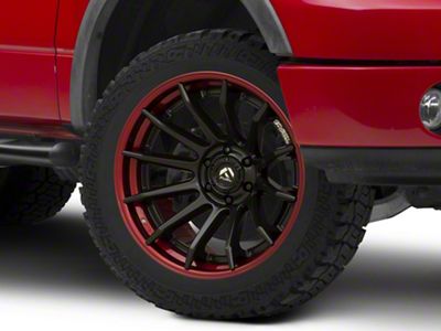 Fuel Wheels Fusion Forged Burn Matte Black with Candy Red Lip 6-Lug Wheel; 24x12; -44mm Offset (04-08 F-150)