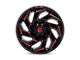 Fuel Wheels Reaction Gloss Black Milled with Red Tint 6-Lug Wheel; 22x10; -18mm Offset (04-08 F-150)