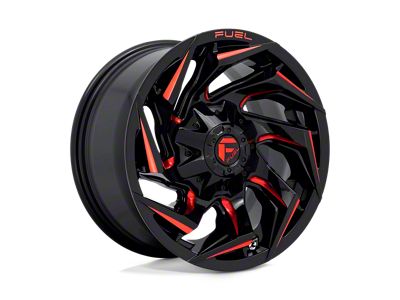 Fuel Wheels Reaction Gloss Black Milled with Red Tint 6-Lug Wheel; 22x12; -44mm Offset (04-08 F-150)