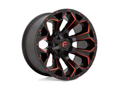 Fuel Wheels Assault Matte Black Red Milled 6-Lug Wheel; 20x10; -22mm Offset (07-13 Sierra 1500)