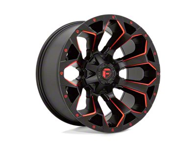 Fuel Wheels Assault Matte Black Red Milled 6-Lug Wheel; 20x12; -43mm Offset (07-13 Sierra 1500)