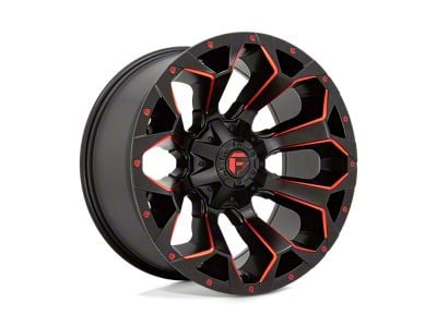 Fuel Wheels Assault Matte Black Red Milled 6-Lug Wheel; 22x12; -46mm Offset (07-13 Sierra 1500)