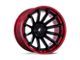 Fuel Wheels Burn Matte Black with Candy Red Lip 6-Lug Wheel; 20x9; 1mm Offset (07-13 Sierra 1500)