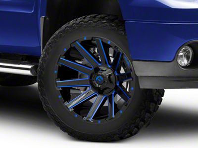 Fuel Wheels Contra Gloss Black with Blue Tinted Clear 6-Lug Wheel; 20x10; -19mm Offset (07-13 Sierra 1500)