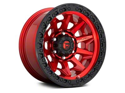 Fuel Wheels Covert Candy Red with Black Bead Ring 6-Lug Wheel; 17x9; 1mm Offset (07-13 Sierra 1500)