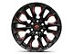 Fuel Wheels Flame Gloss Black Milled with Red Accents 6-Lug Wheel; 20x9; 20mm Offset (07-13 Sierra 1500)