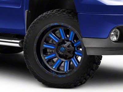 Fuel Wheels Hardline Gloss Black with Blue Tinted Clear 6-Lug Wheel; 20x10; -19mm Offset (07-13 Sierra 1500)