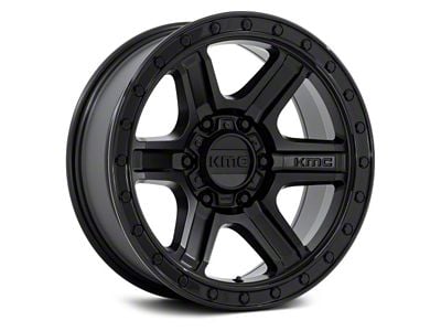 Fuel Wheels Outrun Matte Black with Gloss Black Lip 6-Lug Wheel; 18x9; 18mm Offset (07-13 Sierra 1500)