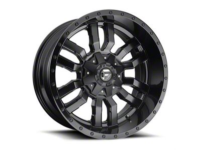 Fuel Wheels Sledge Matte Black Gloss Black Lip 6-Lug Wheel; 17x9; 2mm Offset (07-13 Sierra 1500)