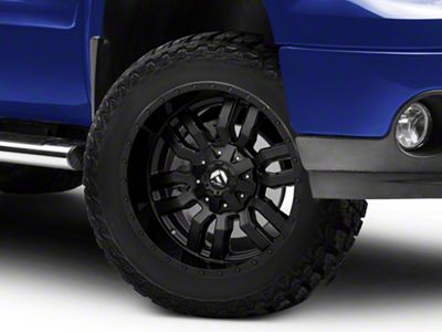 Fuel Wheels Sledge Matte Black with Gloss Black Lip 6-Lug Wheel; 20x9; 19mm Offset (07-13 Sierra 1500)