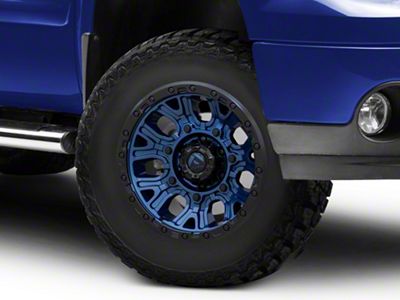 Fuel Wheels Traction Dark Blue with Black Ring 6-Lug Wheel; 17x9; 1mm Offset (07-13 Sierra 1500)