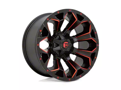 Fuel Wheels Assault Matte Black Red Milled 8-Lug Wheel; 20x9; 1mm Offset (07-14 Sierra 2500 HD)