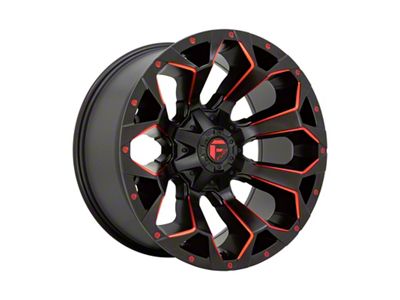 Fuel Wheels Assault Matte Black Red Milled 8-Lug Wheel; 20x9; 20mm Offset (07-14 Sierra 2500 HD)