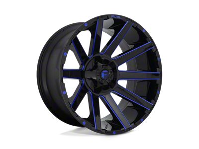 Fuel Wheels Contra Gloss Black with Blue Tinted Clear 8-Lug Wheel; 24x14; -75mm Offset (11-14 Sierra 2500 HD)