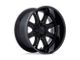 Fuel Wheels Darkstar Matte Black with Gloss Black Lip 8-Lug Wheel; 22x9; 1mm Offset (11-14 Sierra 2500 HD)