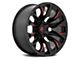 Fuel Wheels Flame Gloss Black Milled with Candy Red 8-Lug Wheel; 20x10; -18mm Offset (11-14 Sierra 2500 HD)