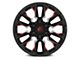 Fuel Wheels Flame Gloss Black Milled with Candy Red 8-Lug Wheel; 20x10; -18mm Offset (11-14 Sierra 2500 HD)