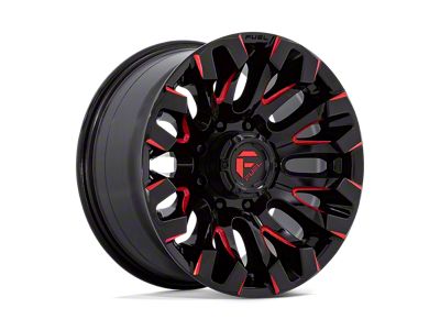 Fuel Wheels Quake Gloss Black Milled with Red Tint 8-Lug Wheel; 18x9; 1mm Offset (11-14 Sierra 2500 HD)