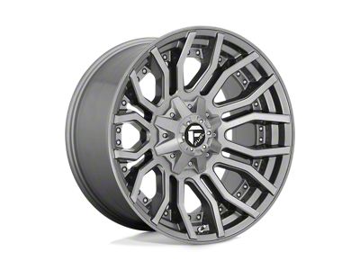 Fuel Wheels Rage Platinum Brushed Gunmetal with Tinted Clear 8-Lug Wheel; 20x10; -18mm Offset (11-14 Sierra 2500 HD)