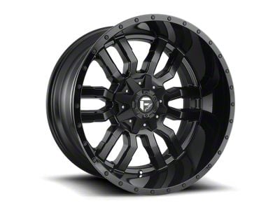 Fuel Wheels Sledge Matte Black with Gloss Black Lip 8-Lug Wheel; 18x9; 1mm Offset (07-14 Sierra 2500 HD)