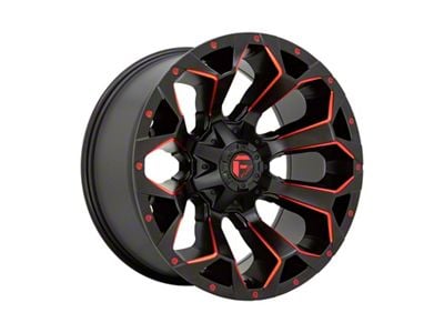 Fuel Wheels Assault Matte Black Red Milled 8-Lug Wheel; 20x10; -18mm Offset (07-14 Sierra 3500 HD SRW)