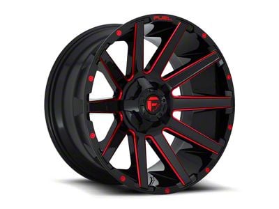 Fuel Wheels Contra Gloss Black with Red Tint Clear 8-Lug Wheel; 20x10; -18mm Offset (11-14 Sierra 3500 SRW)