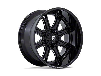 Fuel Wheels Darkstar Gloss Black Milled 8-Lug Wheel; 20x9; 1mm Offset (11-14 Sierra 3500 HD SRW)