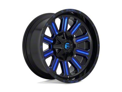 Fuel Wheels Hardline Gloss Black with Blue Tinted Clear 8-Lug Wheel; 20x9; 1mm Offset (11-14 Sierra 3500 HD SRW)