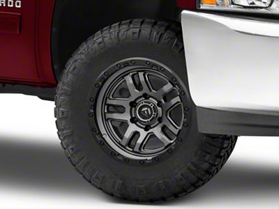 Fuel Wheels Ammo Matte Gunmetal with Black Bead Ring 6-Lug Wheel; 17x9; -12mm Offset (07-13 Silverado 1500)