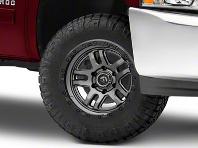 Fuel Wheels Ammo Matte Gunmetal with Black Bead Ring 6-Lug Wheel; 18x9; 1mm Offset (07-13 Silverado 1500)