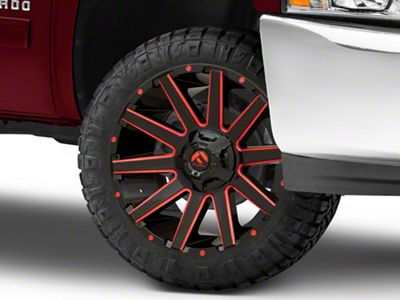 Fuel Wheels Contra Gloss Black with Red Tinted Clear 6-Lug Wheel; 22x12; -43mm Offset (07-13 Silverado 1500)