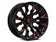 Fuel Wheels Flame Gloss Black Milled with Candy Red 6-Lug Wheel; 22x10; -18mm Offset (07-13 Silverado 1500)