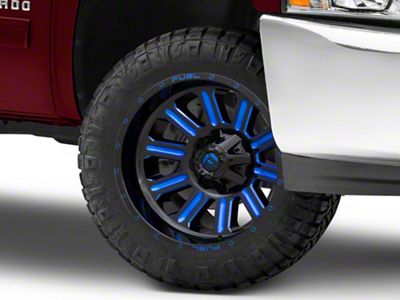 Fuel Wheels Hardline Gloss Black with Blue Tinted Clear 6-Lug Wheel; 20x10; -19mm Offset (07-13 Silverado 1500)