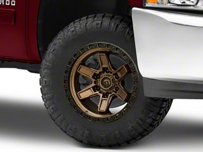 Fuel Wheels Kicker Matte Bronze with Black Bead Ring 6-Lug Wheel; 17x9; -12mm Offset (07-13 Silverado 1500)