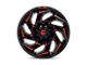 Fuel Wheels Reaction Gloss Black Milled with Red Tint 6-Lug Wheel; 22x12; -44mm Offset (07-13 Silverado 1500)